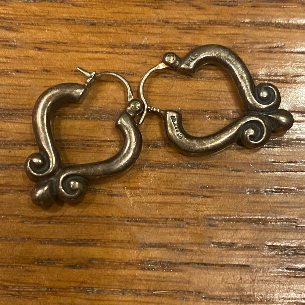 Retired rare James Avery Scroll small hoop earrings stamped